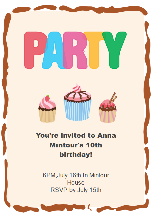 Cupcake Birthday Party Invitation Free Cupcake Birthday Party