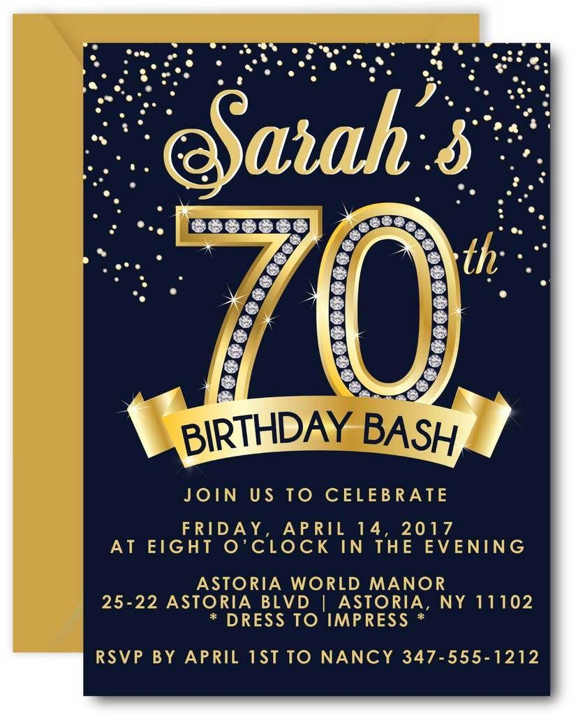 Diamond 70th Birthday Invitation Template Announce It 70th