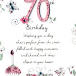 Female 70th Birthday Greeting Card Cards Love Kates