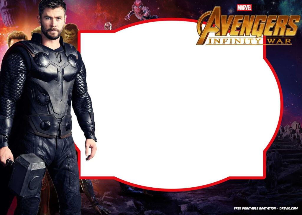 FREE Avengers Infinity Wars Birthday Invitation Templates ALL 