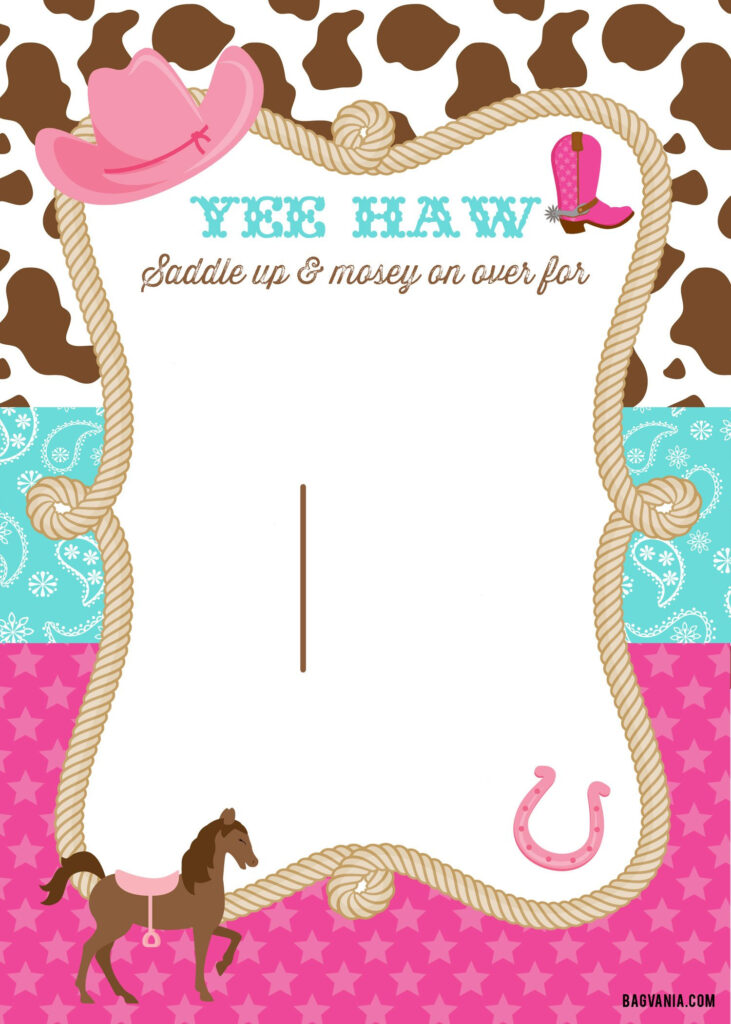 FREE Cowgirl Birthday Invitations FREE Printable Birthday Invitation 