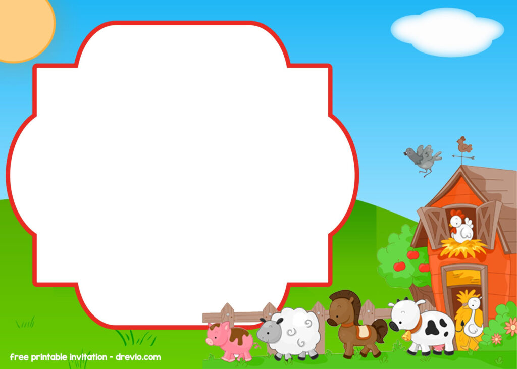 FREE Farm Barnyard Invitation Templates Free Printable Birthday 