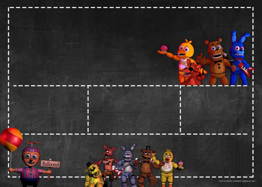 Free Five Nights At Freddy s Birthday Invitations Invitaciones De 