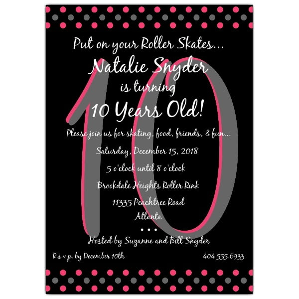 FREE Printable 10 Year Old Birthday Invitations FREE Invitation 