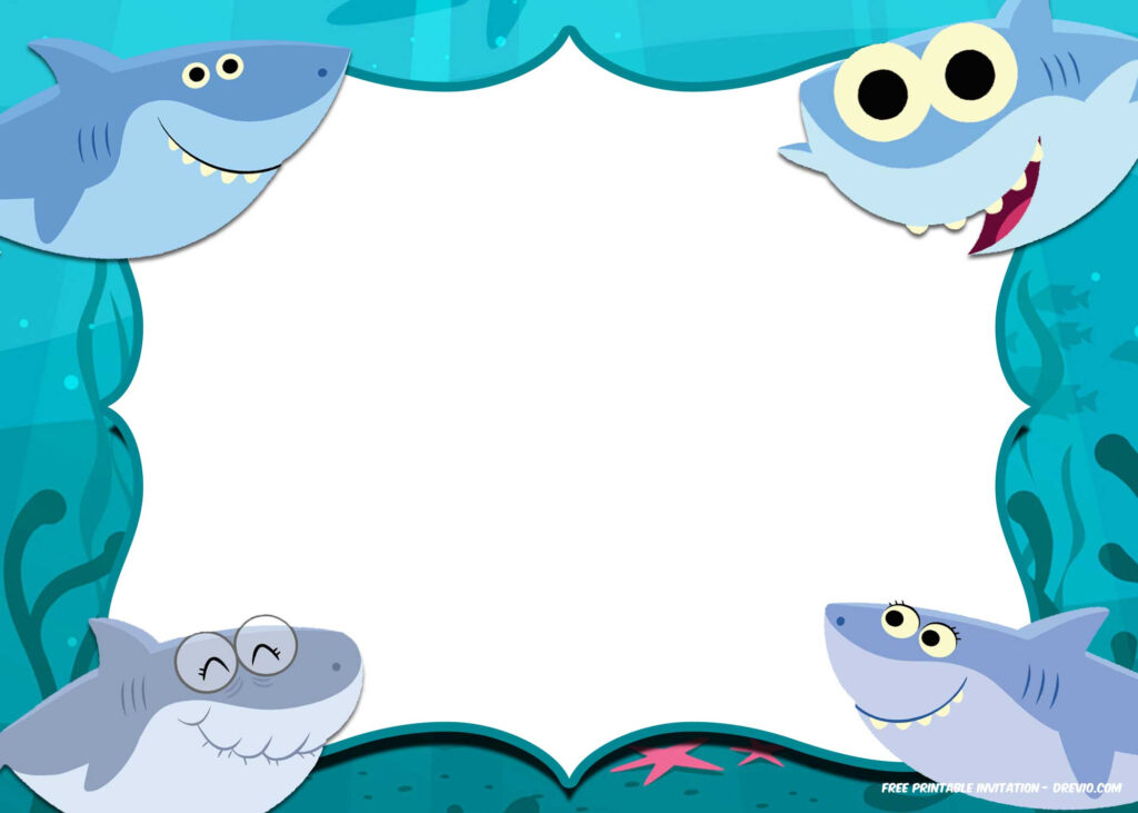 FREE Printable Baby Shark Pinkfong Birthday Invitation Template 