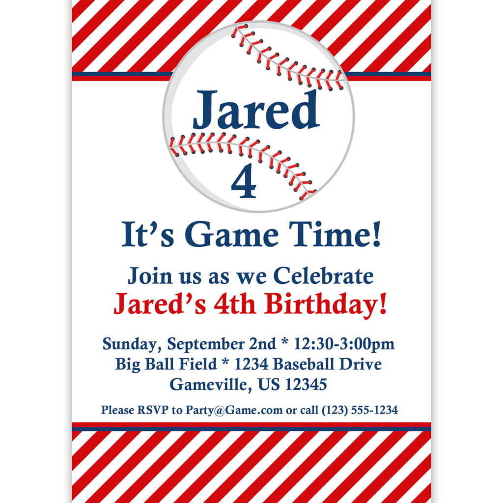 Free Printable Baseball Birthday Invitations FREE Printable Birthday 