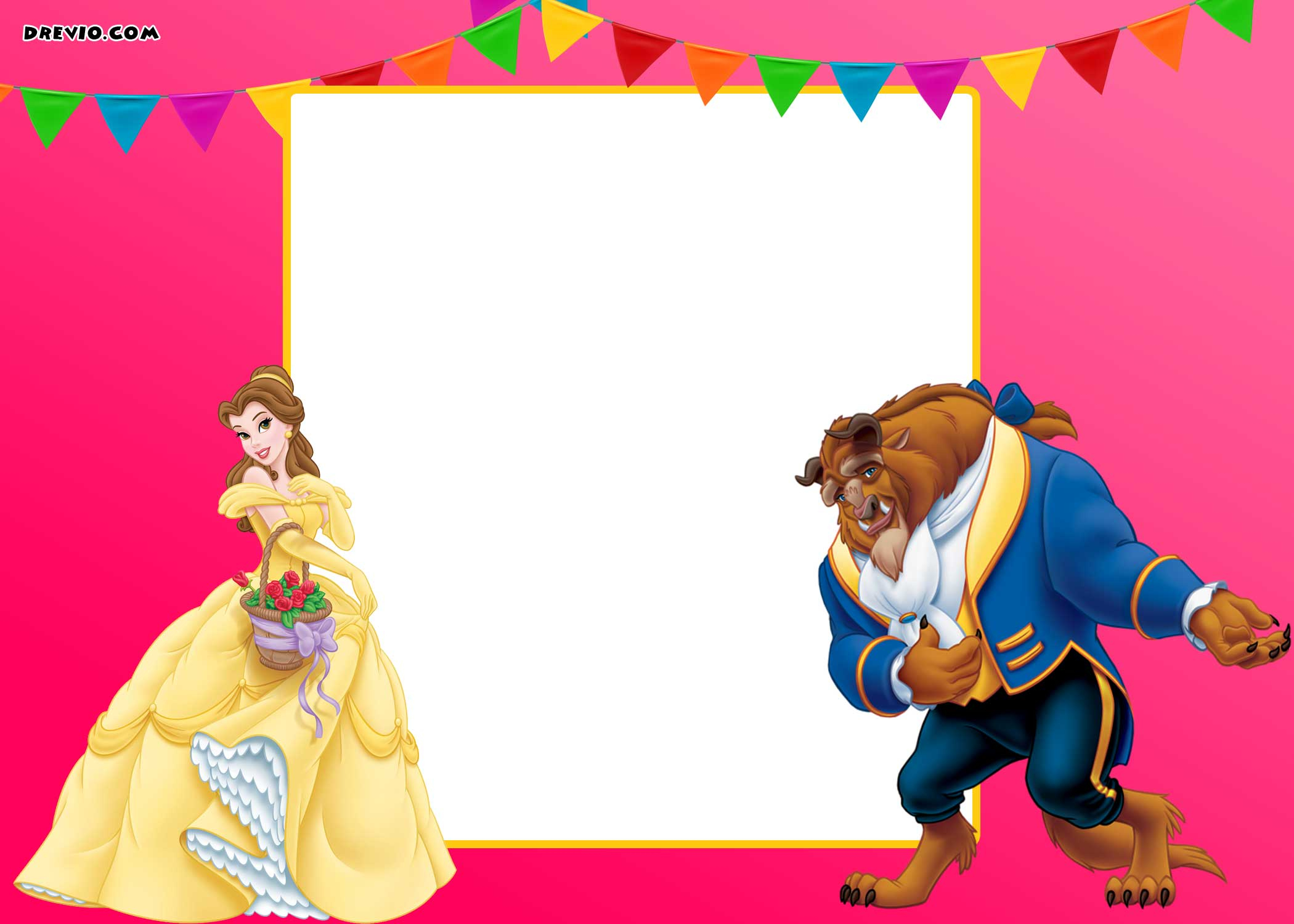 Free Printable Beauty And The Beast Royal Invitation Template DREVIO