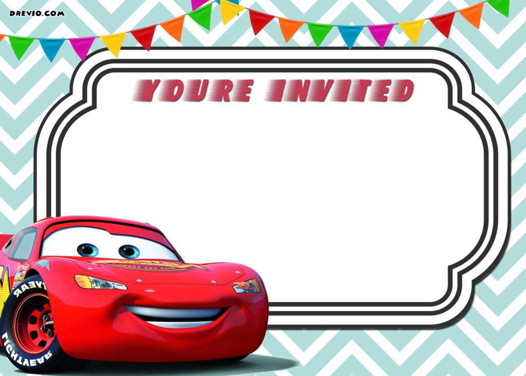 FREE Printable Cars 3 Lightning McQueen Invitation Template Download 