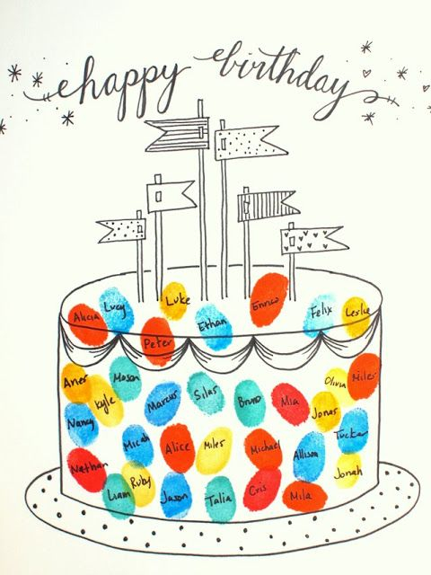 Free Printable Fingerprint Birthday Cards Teacher Birthday Card