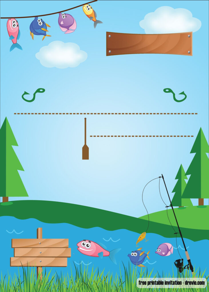 FREE Printable Fishing Birthday Party Invitation Template DREVIO