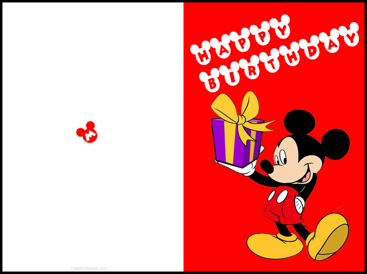 Free Printable Mickey Mouse Birthday Cards