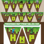Free Printable Minecraft Happy Birthday Banners Oh My Fiesta For Geeks