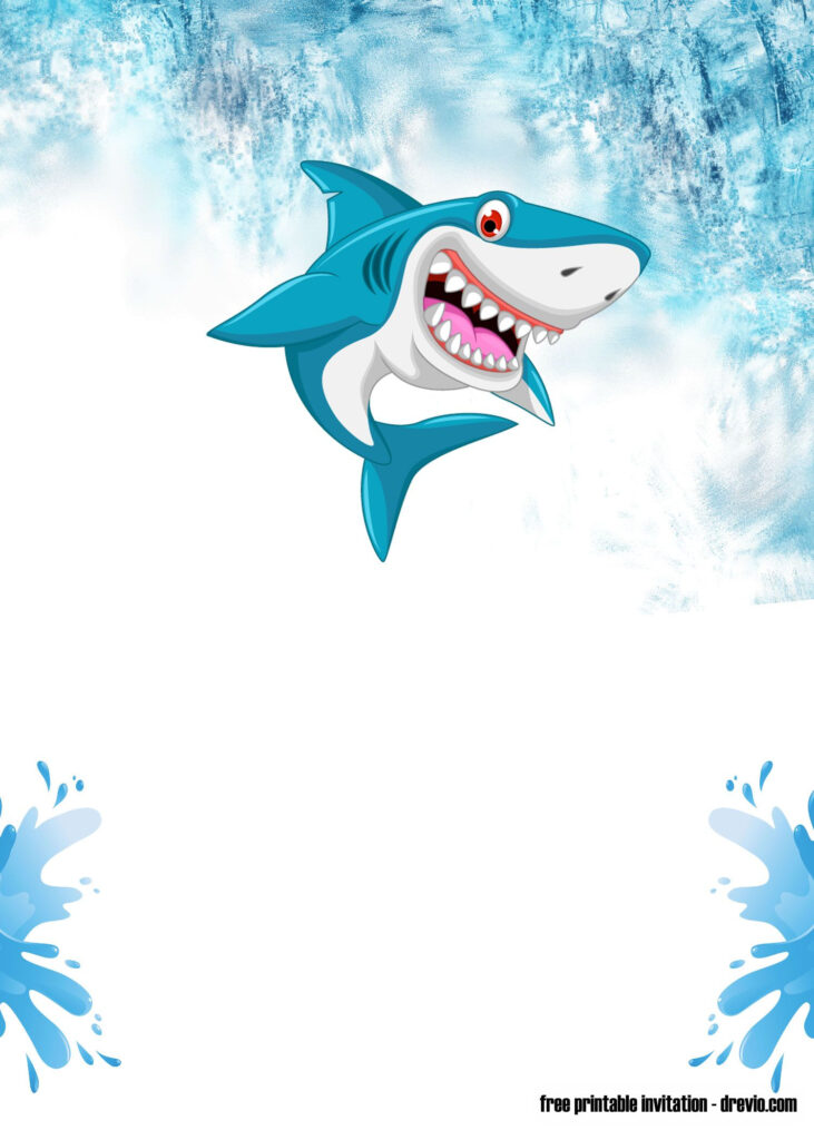 FREE Shark Baby Shark Invitation Templates Shark Birthday Party 