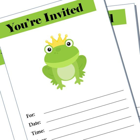 Frog Party Invitation Blank Kids Birthday Party 3rd Birthday Parties 