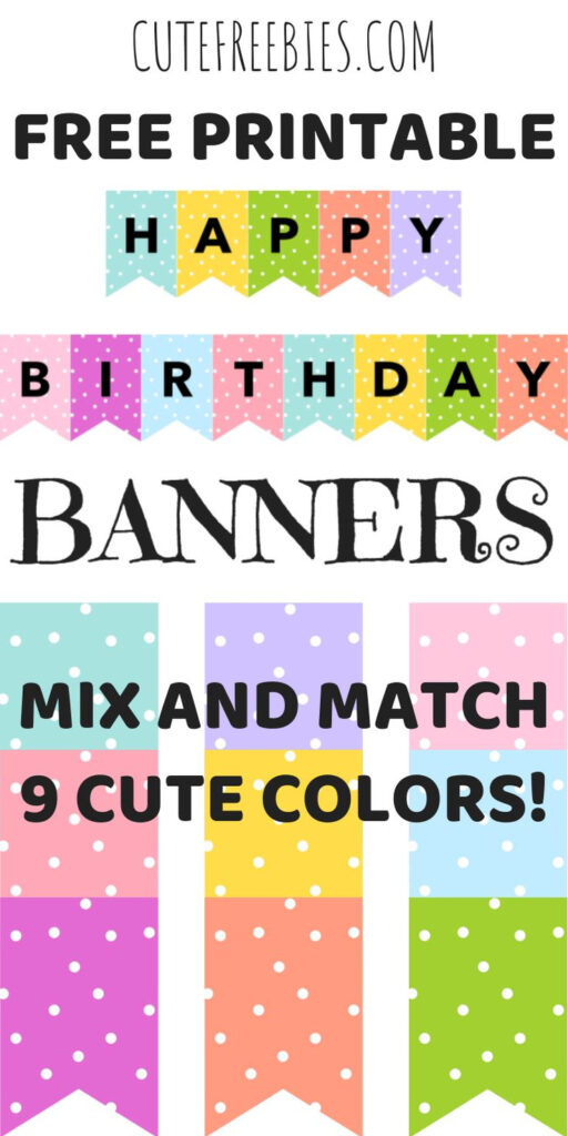 Happy Birthday Banners Buntings Free Printable Cute Freebies For 