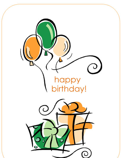 Happy Birthday Card with Balloons Quarter fold