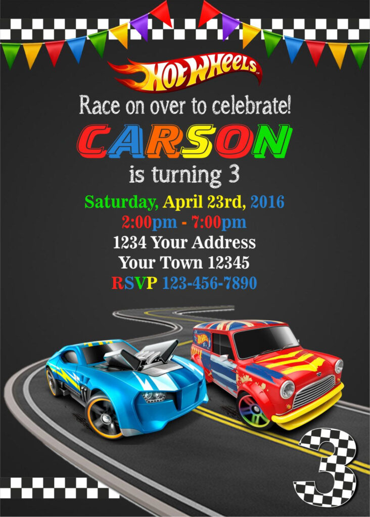 Hot Wheels Invitation Cars Invitation Hot Wheels Birthday Invitation 