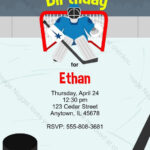 Ice Hockey Birthday Invitation Printable Design Etsy In 2021 Hockey