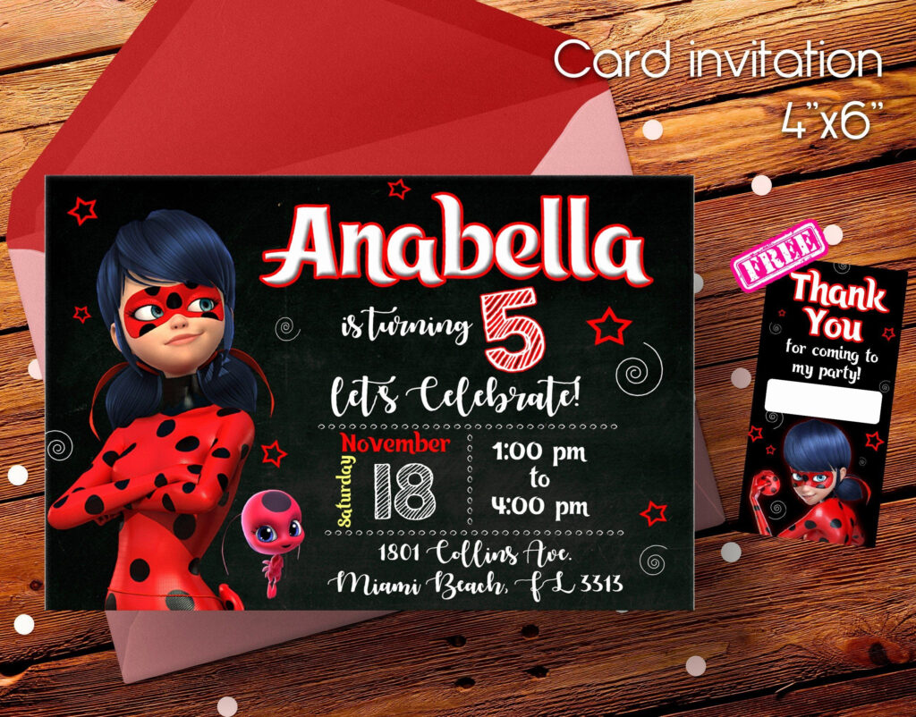 Ladybug Birthday Invitations Template Free Inspirational Miraculous 