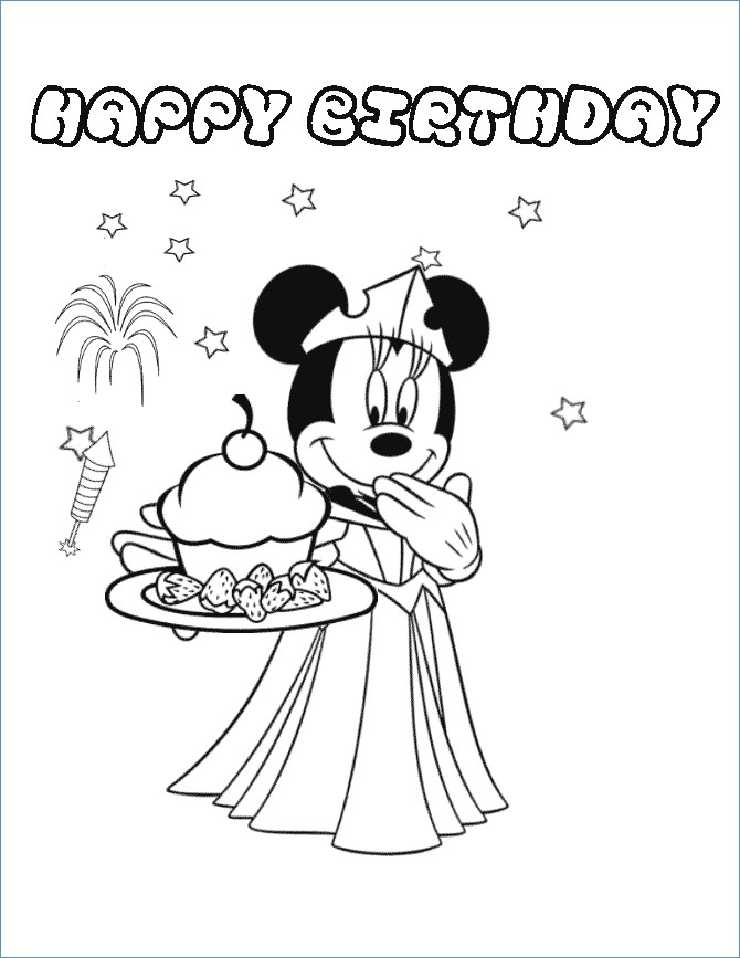 Minnie Mouse Birthday Coloring Pages At GetColorings Free