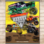 Monster Jam Birthday Party Invitation Digital File Printable Party