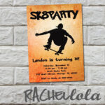 Skateboard Party Birthday Invitation Printable Digital Print