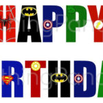 Superhero Happy Birthday Banner Superhero Logo Superhero Birthday