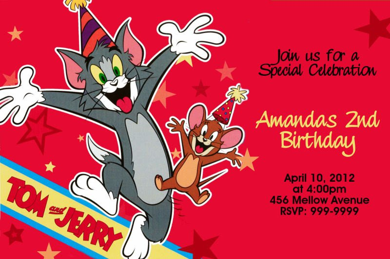 Tom And Jerry Birthday Invitations Download Hundreds FREE PRINTABLE