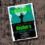 Zombie Birthday Party Invitation Printable